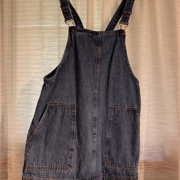 topshop denim overall dress